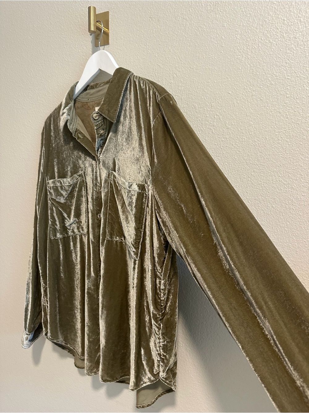 ☀️ Anthropologie Hadley Relaxed Velvet Button-Up Shirt by PILCRO